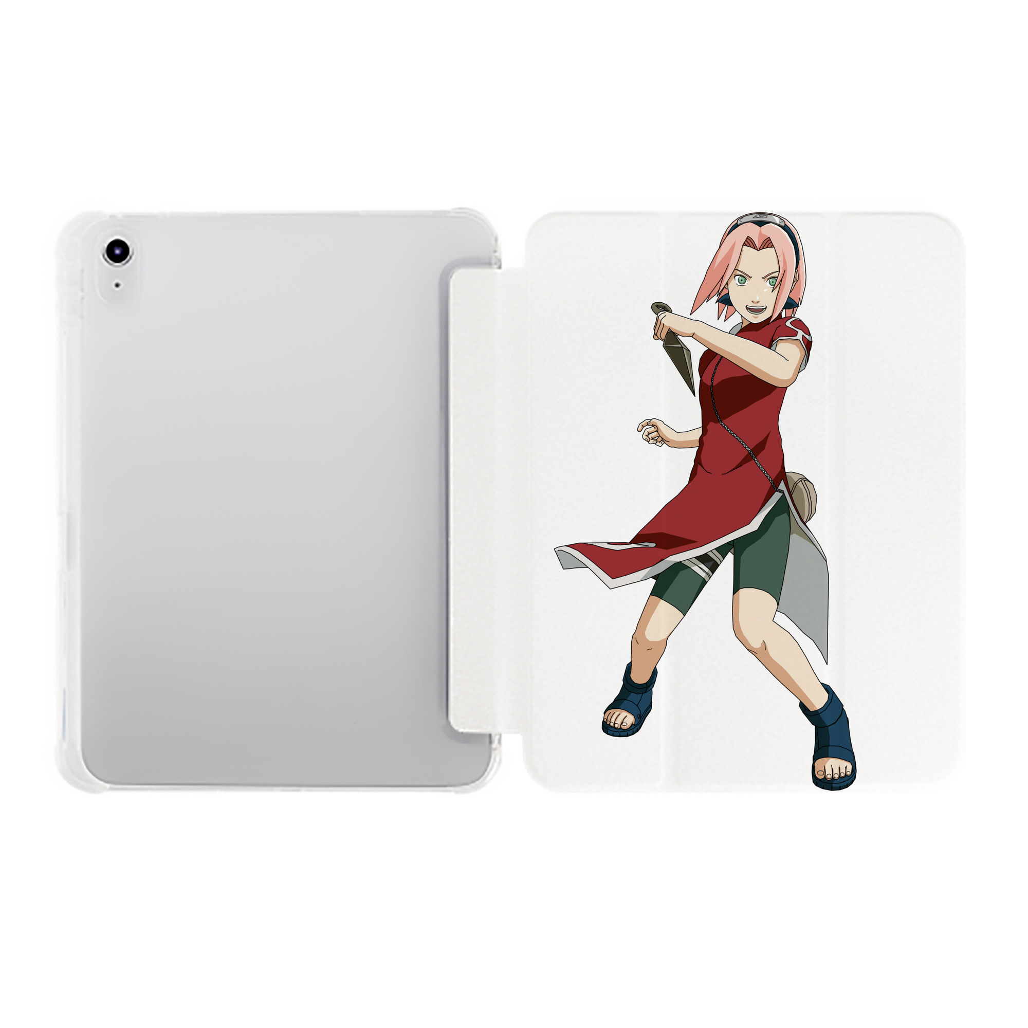 （画像用） NARUTO -ナルト- 春野サクラ Haruno Sakura IPad ケース ペン収納付き 三つ折りスタンド PUレザー×シリコン 対応機種9.5/10.5/10.9インチ